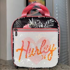 Hurley Sequin Heart Lunch Tote Bag